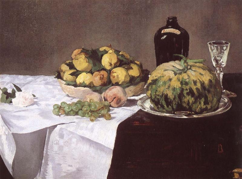 Edouard Manet Stilleben with melon and peaches Germany oil painting art